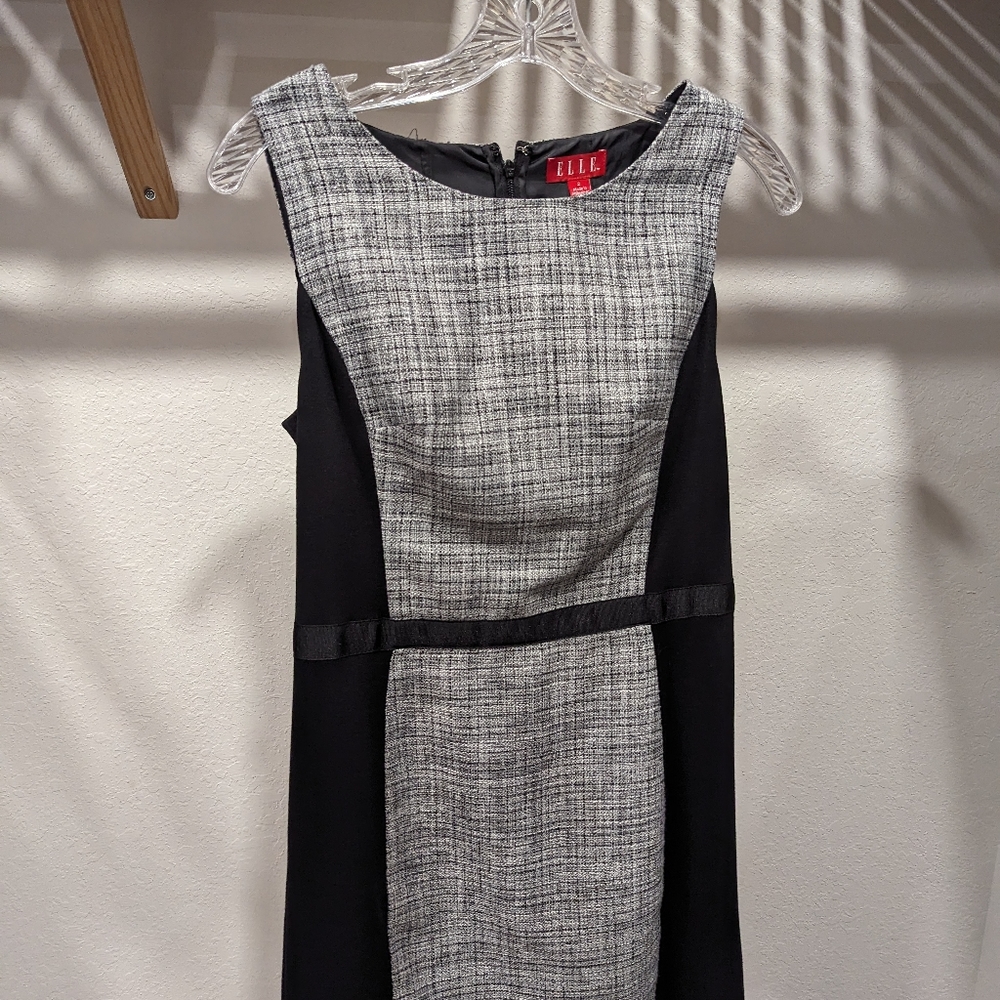 Black and gray sleeveless dress